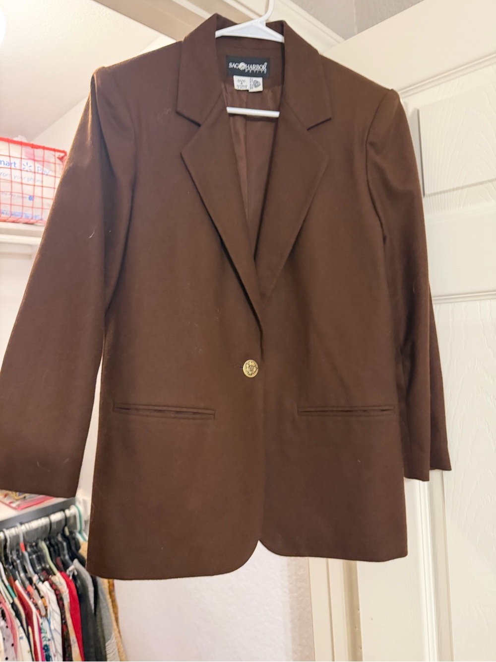 Sag Harbor Brown Single-Button Women’s Blazer